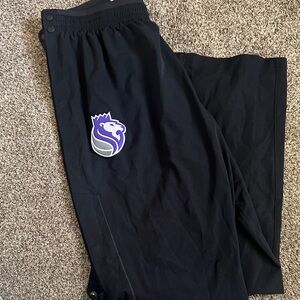 Black Tear Away Pants with Purple Lion Kings Logo